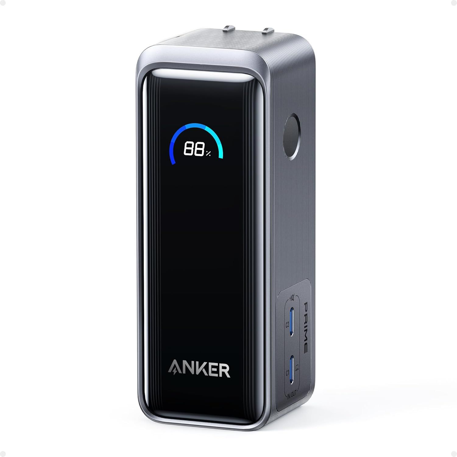 Anker Prime Power Bank (9600mAh， 65W， Fusion) (9600mAh 65W出力モバイルバッテリー搭載 65W出力USB充電器)【独自技術Anker GaN採用/USB Power
