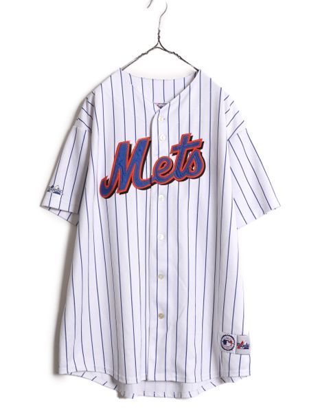 なクーポン配布中! MLB オフィシャル Majestic メッツ ベースボール シャツ メンズ XL 程 ユニフォーム ゲームシャツ メジャーリーグ 半袖シャツ 大きいサイズ