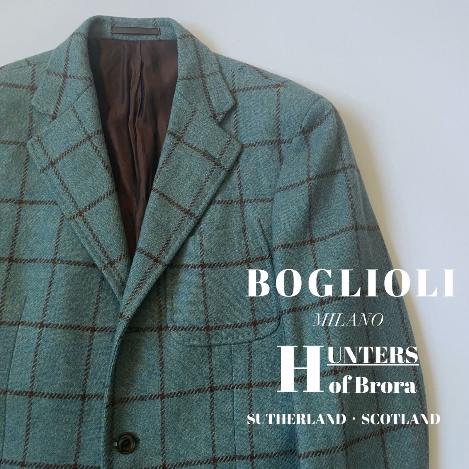【ヴィンテージ】 BOGLIOLI / HUNTERS of Brora ウィンドウペーン ツイード ジャケット - メルカリ
