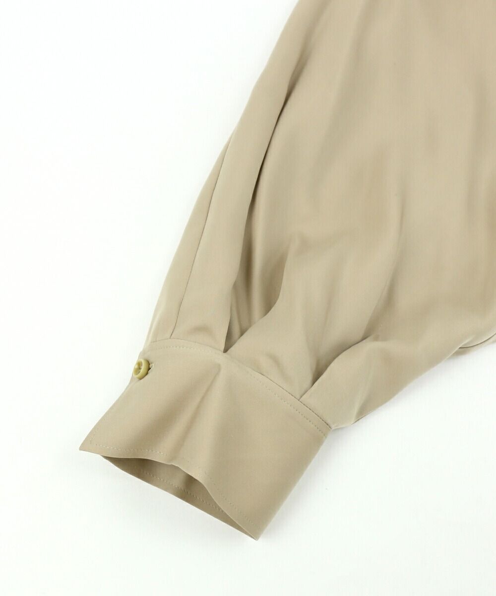 ベアトリス BEATRICE スパンキュプラサテン 長袖 ギャザーブラウス