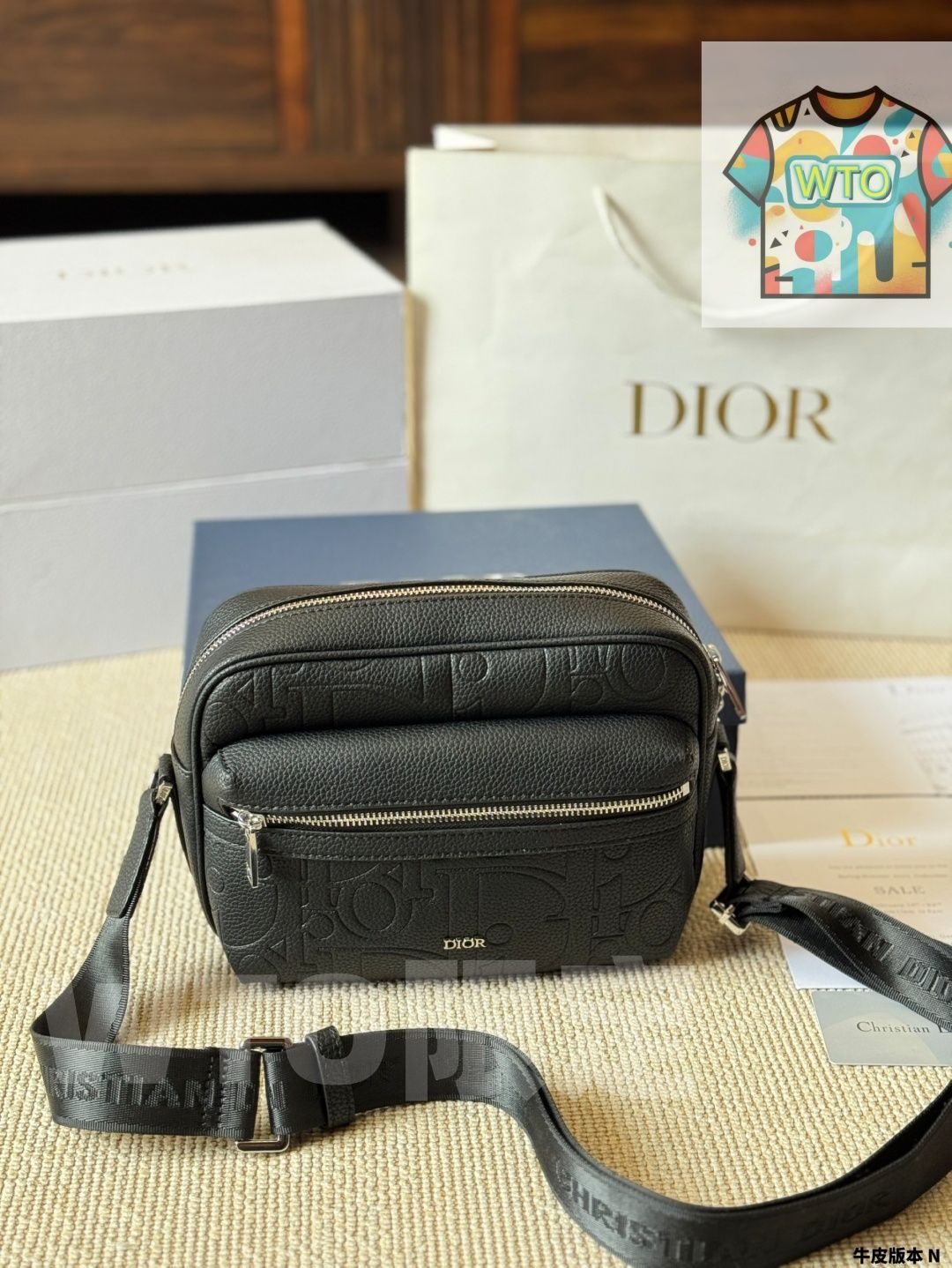 今日 Dior Gravity Embossed Leather Bag - ディオール グラビティ エンボス レザー バッグ-WTO輸入1
