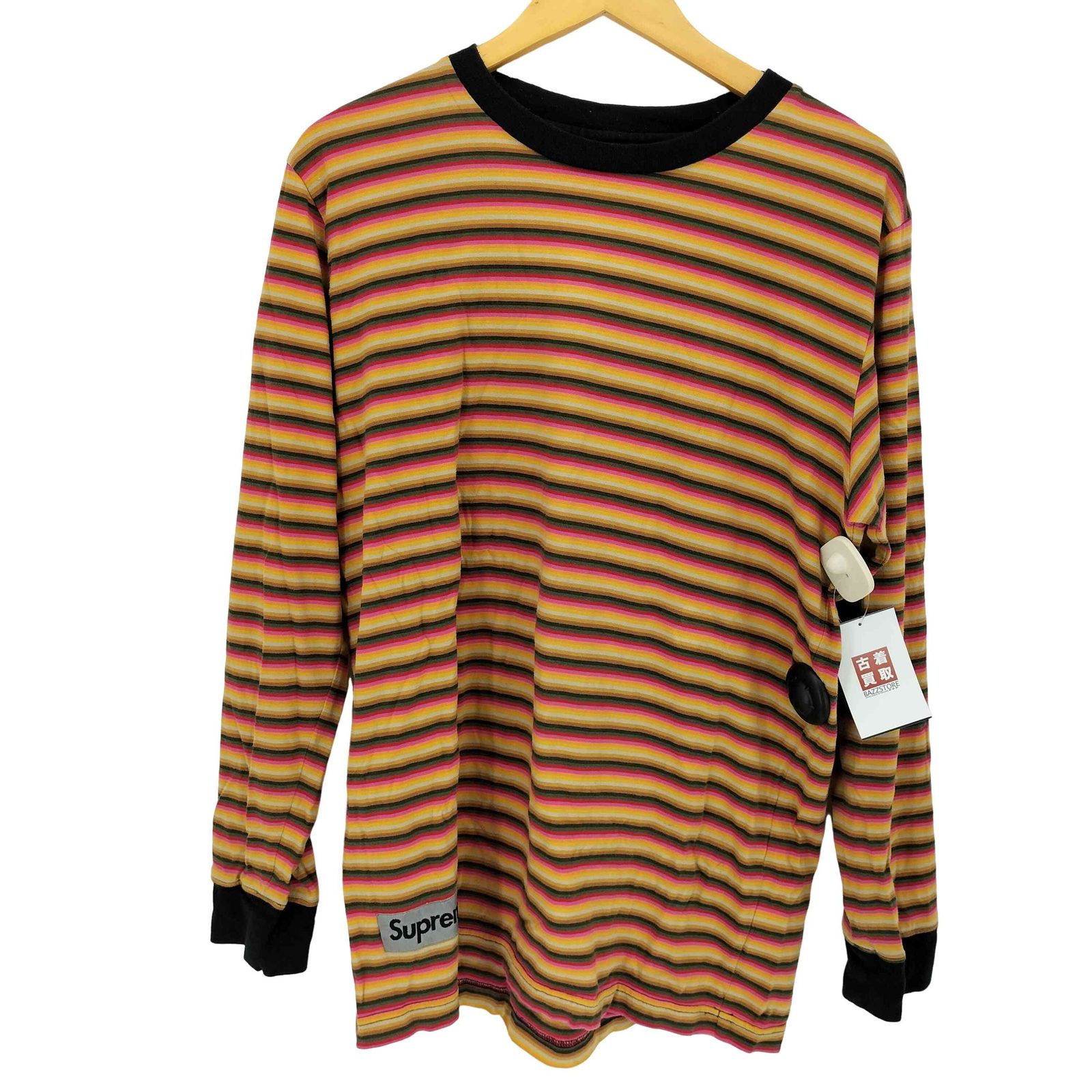 シュプリーム Supreme 17SS Multi Stripe Reflective Patch L/S Top メンズ import：L 