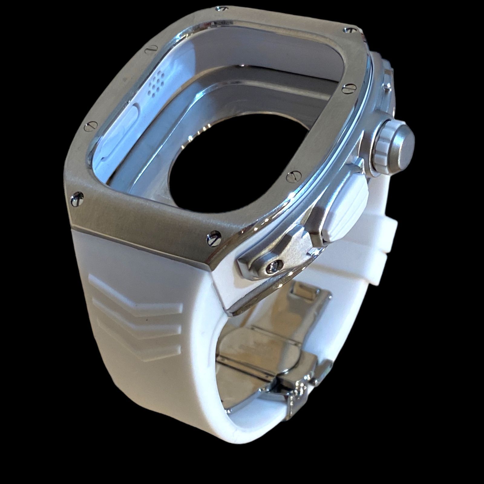 ホワイトシルバー☆49mm apple watch ultra アップルウォッチラバー