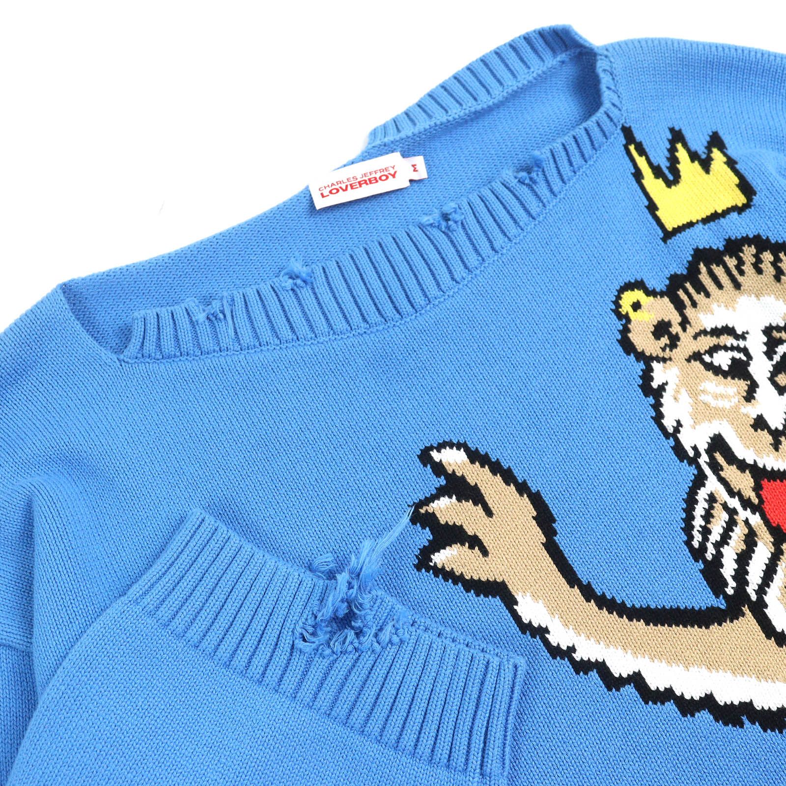 【関税込み】Charles Jeffrey LOVERBOY ブルー Smart セーター Charles Jeffrey Loverboy - チャールズ ジェフリー ラバー