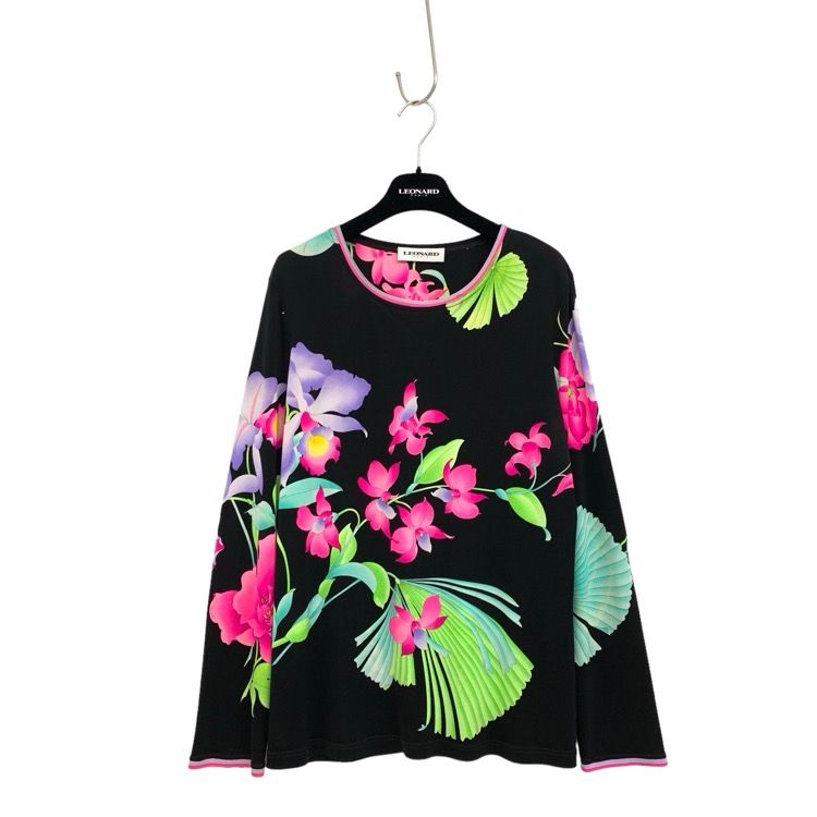 LEONARD PARIS レオナール インポートライン シルクプリントブラウス