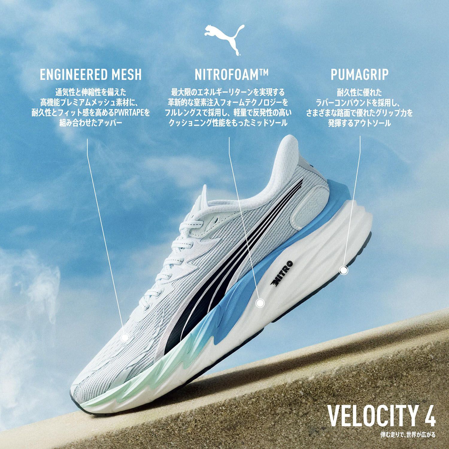 今なら送料無料。 プーマ PUMA ヴェロシティ ニトロ 4 ウィメンズ 31114105 PUMAWHITE-MINTMELT