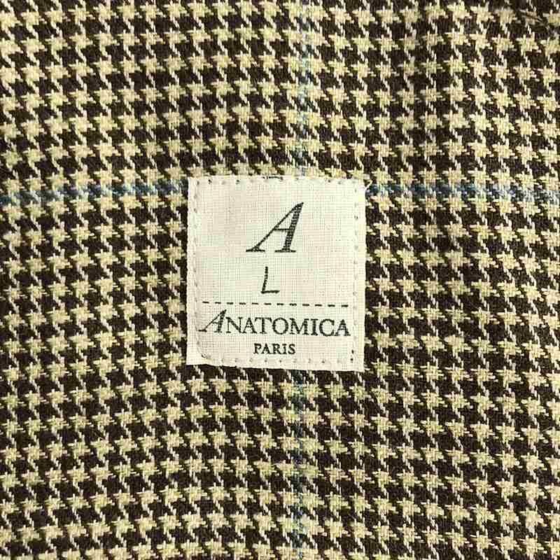 【美品】  ANATOMICA / アナトミカ | ARTHUR アルチュール リネン シルク混 千鳥格子柄 コート | L | ベージュ | メンズ ANATOMICA / アナトミカ | ARTHUR アルチュール リネン シルク混 千鳥