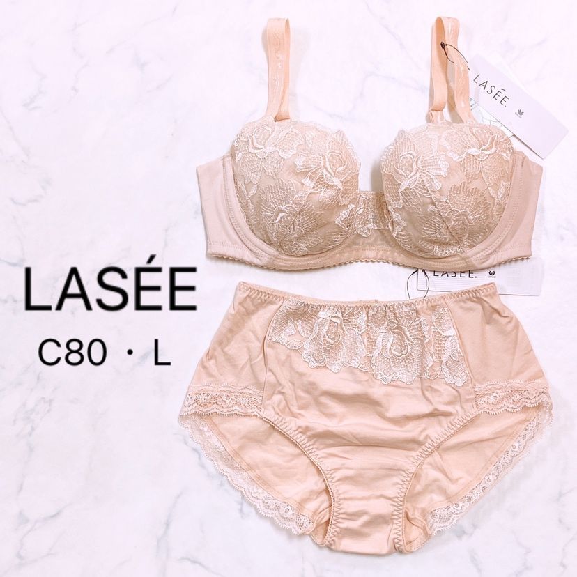 新品タグ付き】Wacoal LASEE ワコール ラゼ ブラジャー C80 ショーツ L