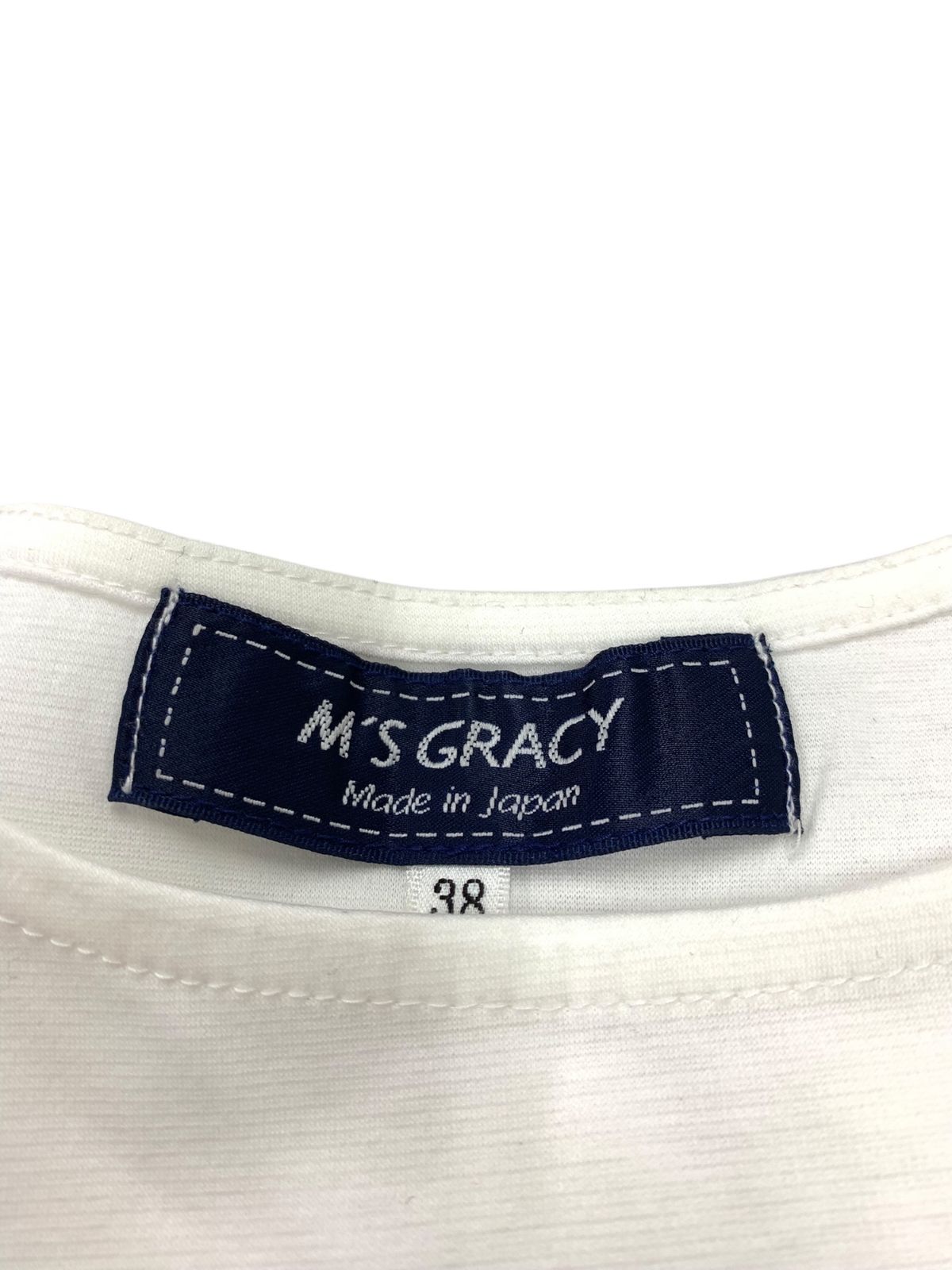 エムズグレイシー 515104 カットソー 38 ホワイト チュールフラワー  