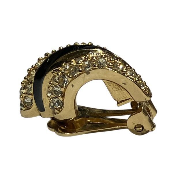 クリスチャンディオール Dior カーブフォルム ラインストーン ブランド小物 イヤリング レディース