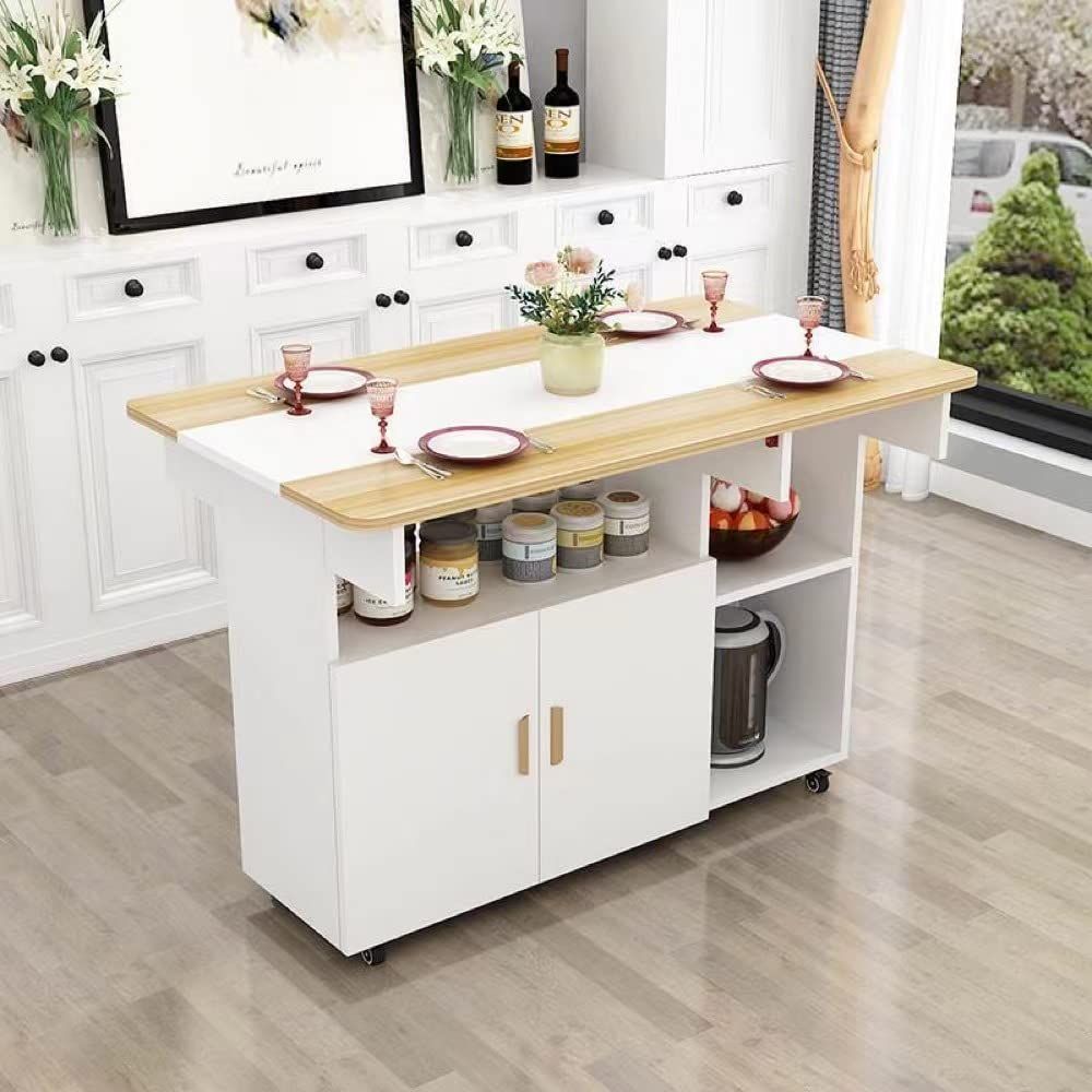 VEEZHA カウンターテーブル ダイニングテーブル キッチン カウンター収納 カウンターテーブル 80cm バタフライカウンター 白