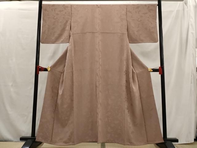 平和屋着物□上質な色無地 葉地紋 鴇浅葱色 正絹 逸品 AAAU4648st  