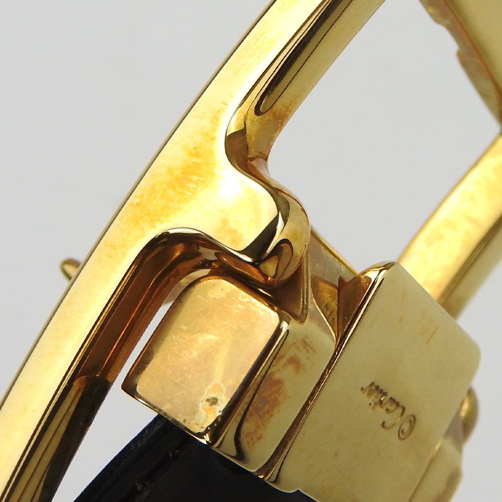 中古】 カルティエ ベルト タンク L5000065 レザー ブラック ゴールド