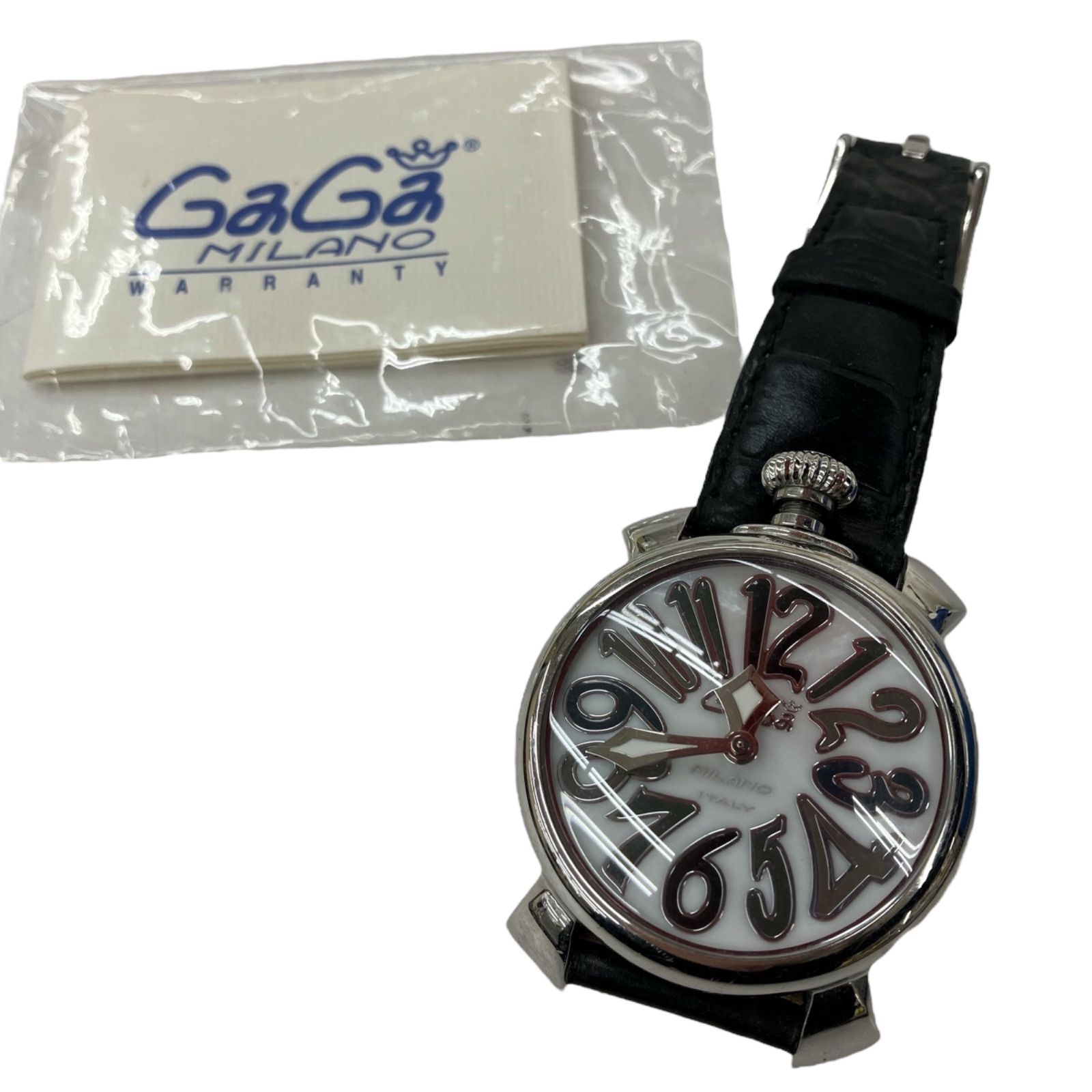 【美品/箱】GaGaMILANO マヌアーレ40 シェル ユニセックス ガガミラノ マヌアーレ 40mm ホワイトシェル