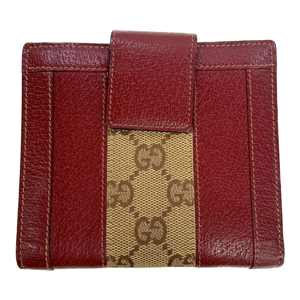 中古】GUCCI グッチ 120927・203437 GGキャンバス レザー 二