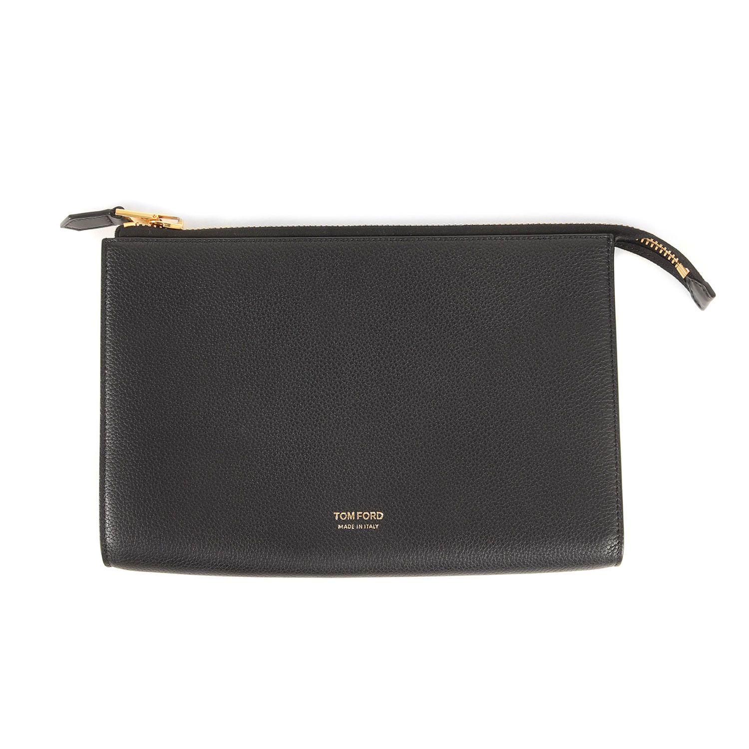 TOM FORD トムフォード バッグ | グレインレザー クラッチ バッグ H0500-018-AAY | ブラック 黒 | イタリア製 | ブランド カバン メンズ