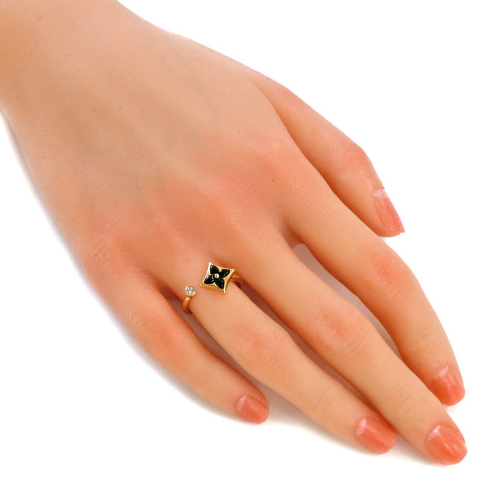 ルイヴィトン リングスター ブロッサム ミニ K18YG オニキス ダイヤ 55