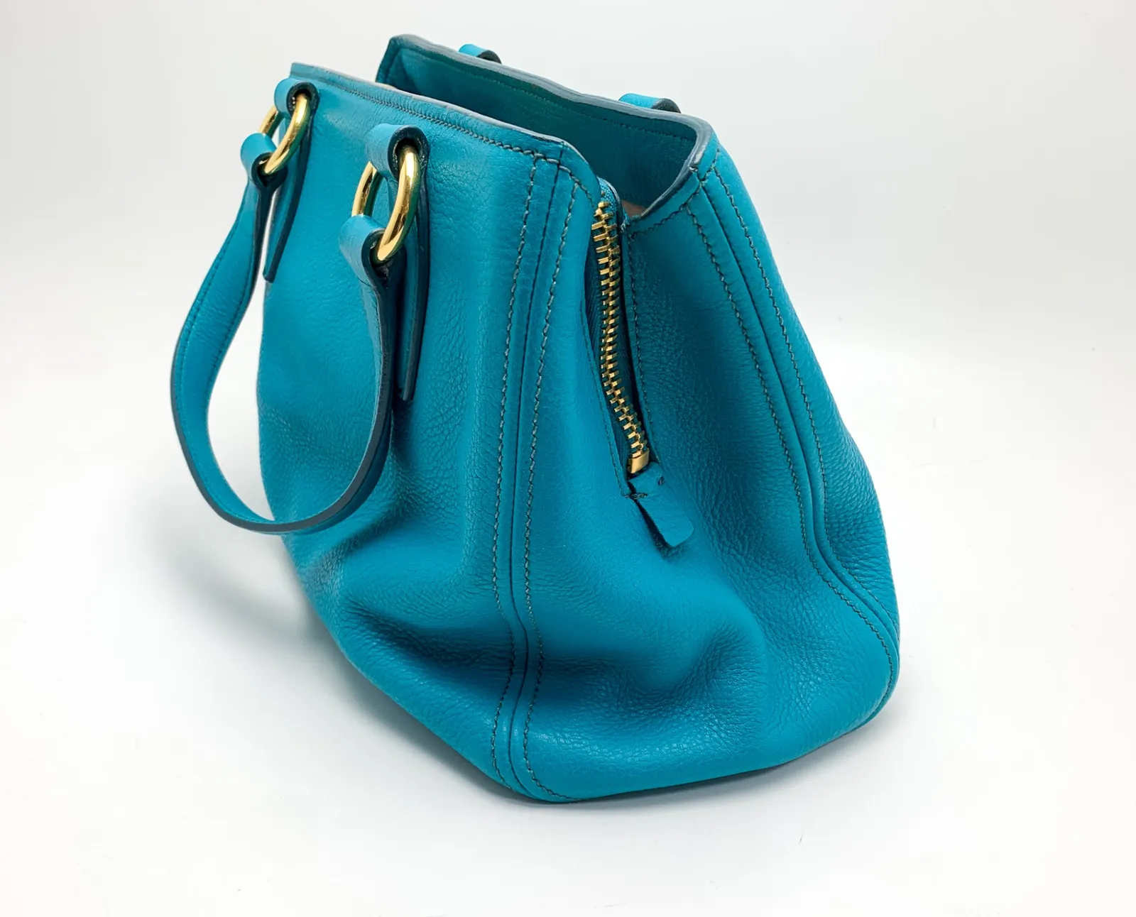Miu Miu Rubino Vitello Caribu Leather Shopping Tote Bag