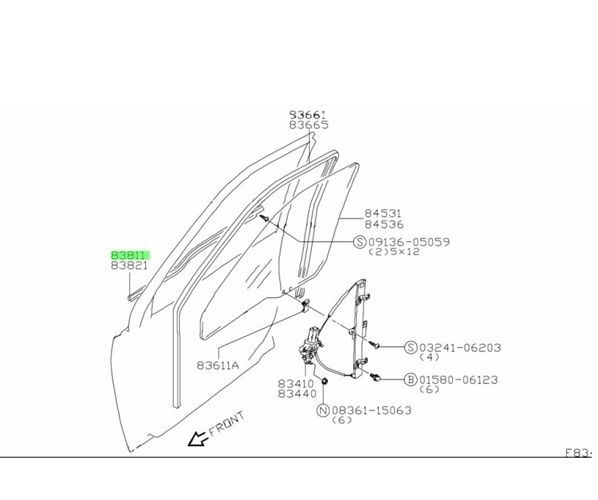 スズキ 純正 エスクード ウェザストリップ フロントドアアウト ライト WEATHER STRIP FRONT 83810-65D00-000 SUZUKI JDM Genuine