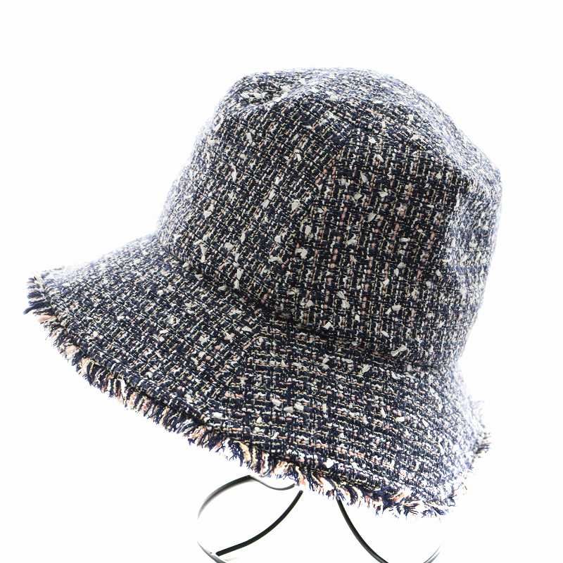 ヨリ yori ハット 帽子 ツイード ピンク 紺 ネイビー AN2 SH OF