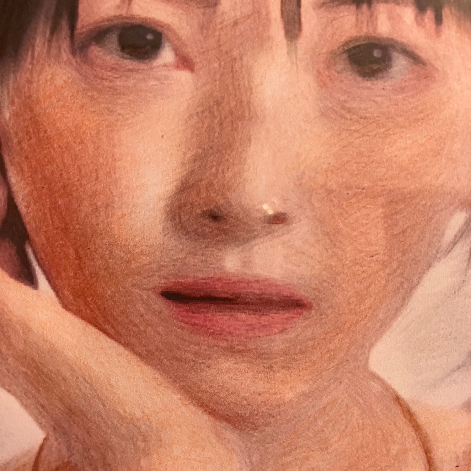 女優画18 額装品　額縁寸法32.7㎝×24.0㎝×1.5㎝　色鉛筆画　定款付 26 額装品 額縁寸法32.7㎝×24.0㎝×1.5㎝ 色鉛筆画 京藤夏樹真作