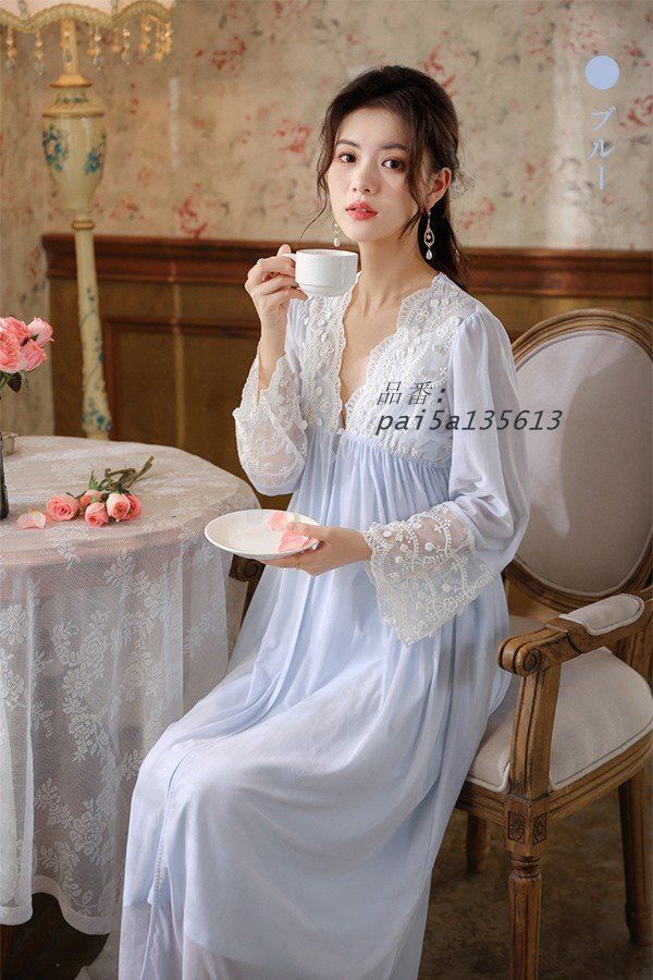 ナイトウエア パッド付き ナイトガウン キャミソール セット 綿 ネグリジェ 無地 ルームウェア 部屋着 パジャマ レディース 姫系 pai5a135613