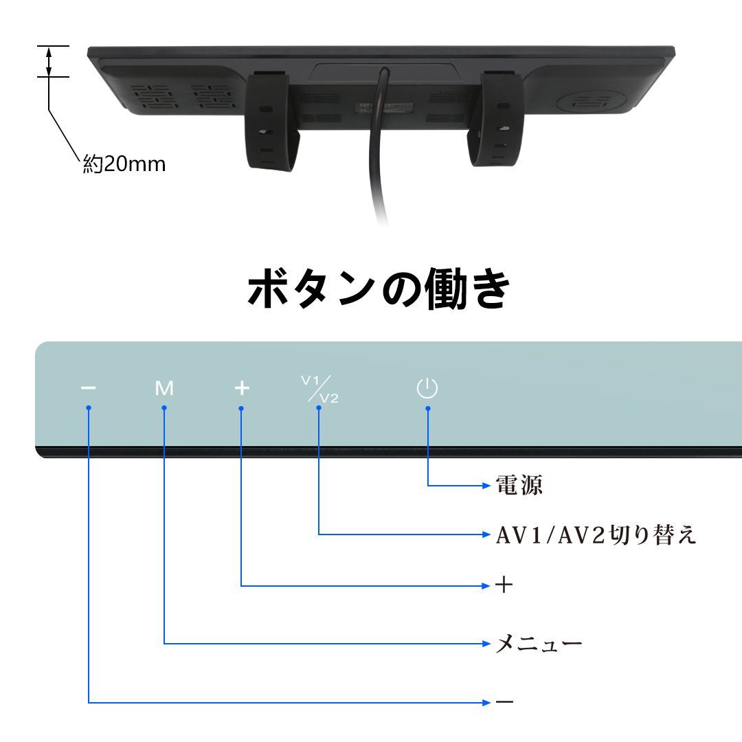 3インチバックミラーモニター