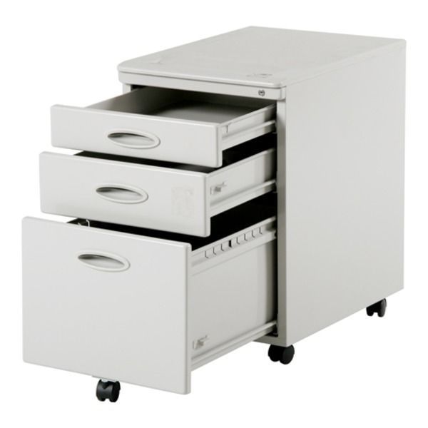 インキャビネット デスクワゴン ロック機能 キャスター付き スチール ライトグレー オフィス収納用品 USTAUSTRALIA_COM_AU