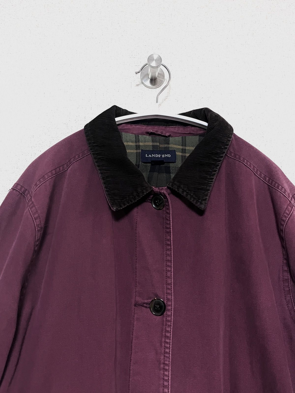 LANDS'END ランズエンド ハンティングジャケット 襟元 袖コーデュロイ. ランズエンド】【LANDS' END】エンジ×紺【ハンティング