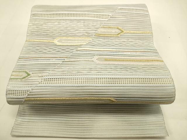 平和屋着物＊夏物 八寸名古屋帯 絽綴れ 横段花文 金