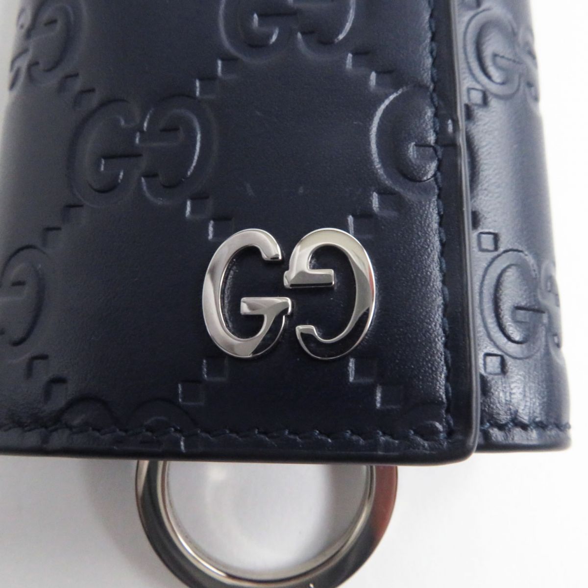 未使用品○GUCCI グッチ 473924 シマレザー ダブルG 6連 キー
