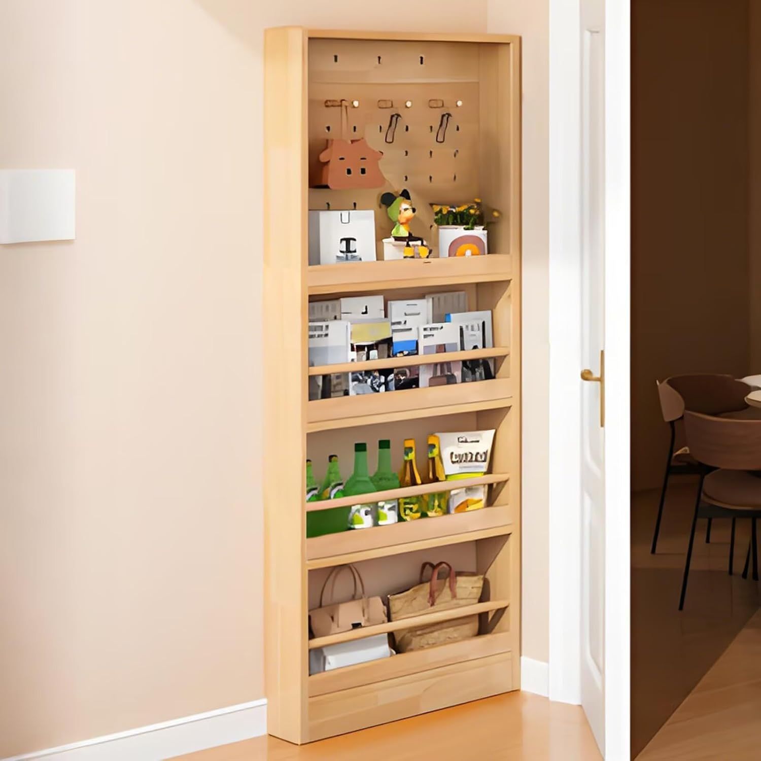 MUJI /無印良品 タモ材 木製キッチンワゴン 引出し キャスター付き