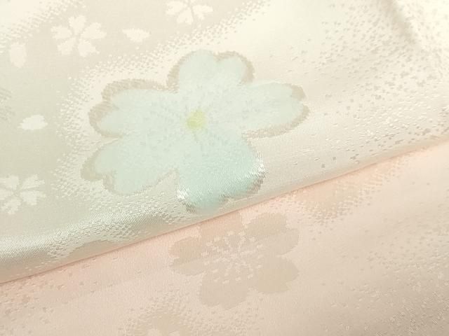 袷 流水舞桜地紋