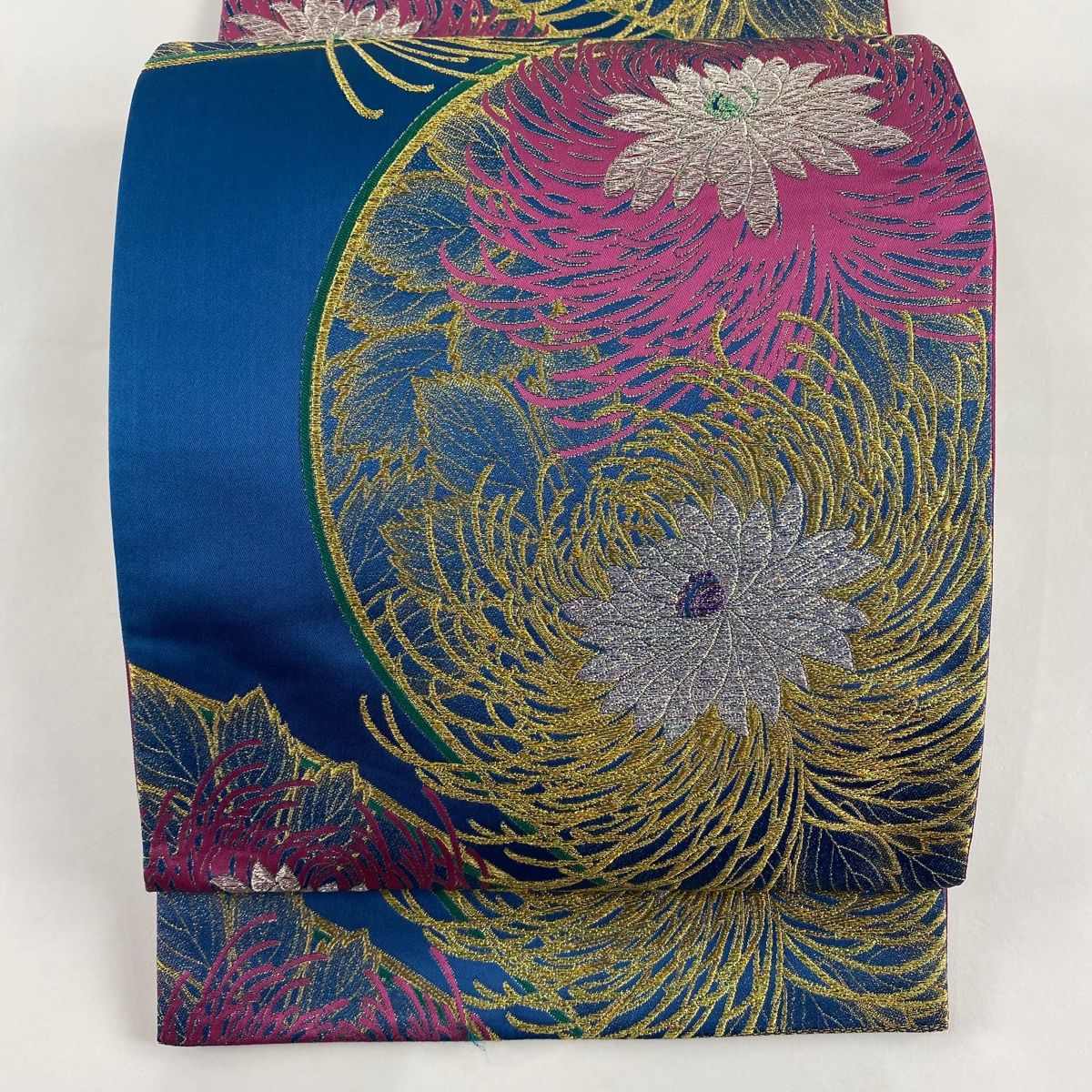 袋帯 秀品 菊 金銀糸 箔 青緑 六通 正絹 【中古】 - メルカリ