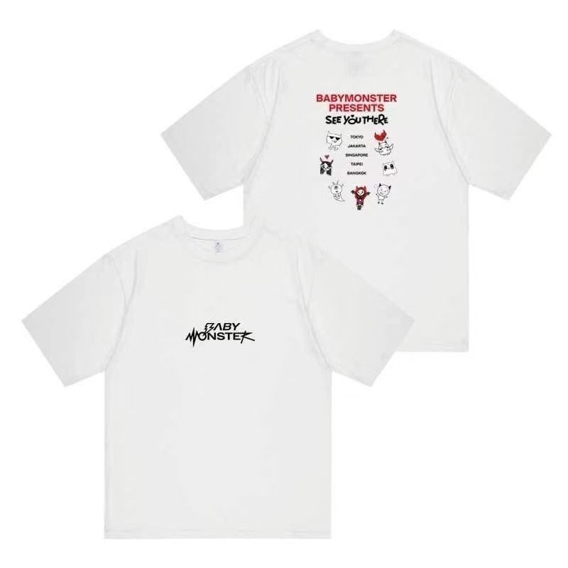 BABYMONSTER 韓流グッズ 2024 SEE YOU THERE 周辺 半袖 Tシャツ
