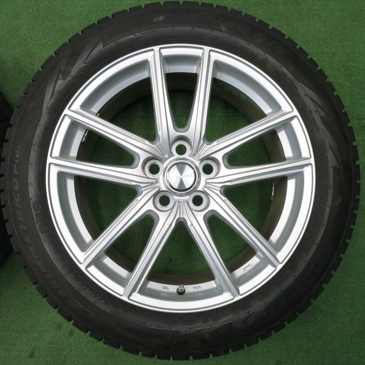 超バリ溝 22年 キレイ 9.5分以上 レクサス 等 245 50R19 スタッドレス ピレリ アイスアシンメトリコ プラス ECO FORME エコフォルム 19インチ PCD120 5H 5012802NJス