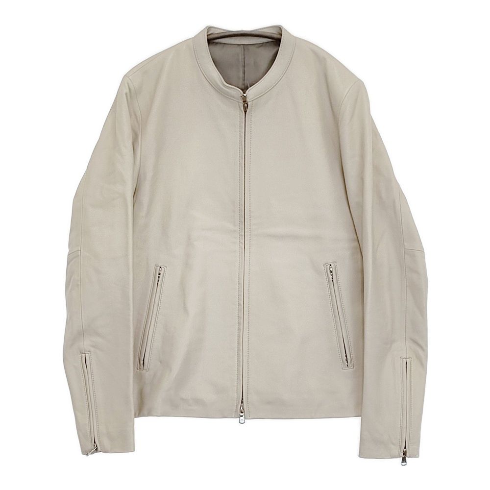TK ラムレザーシングルライダース 定価33000円 羊革 革ジャン タケオキクチ ジャケット 23AW オフホワイト メンズ ティーケー 5-1014T♪