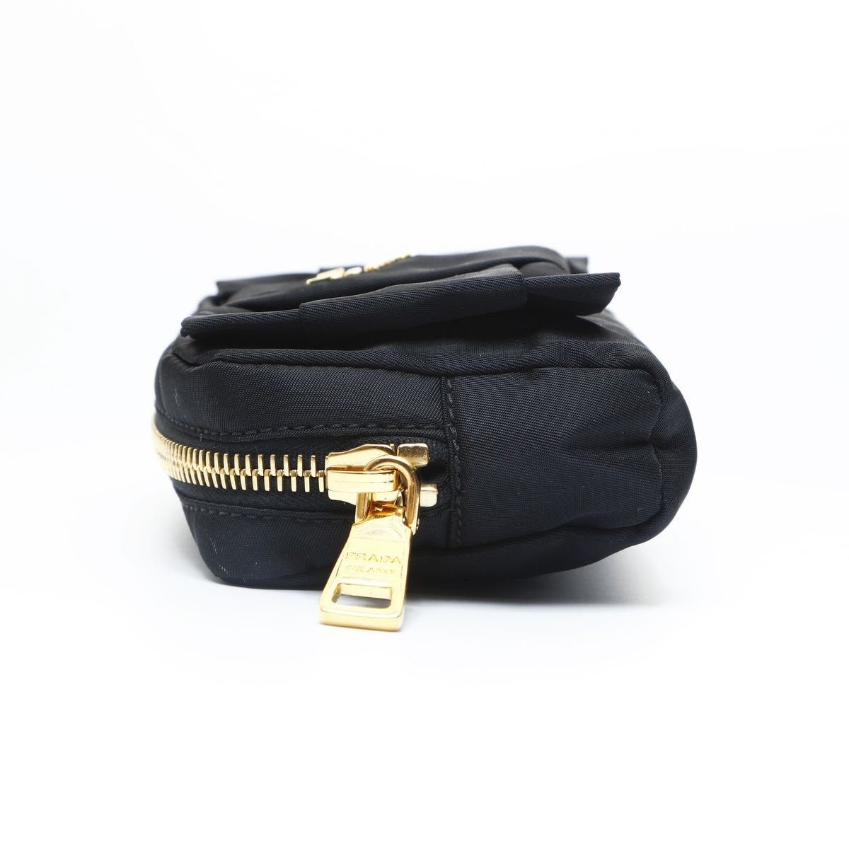 PRADA プラダ ポーチ ナイロン ミニ キーチャーム 付き ブラック ミニ  