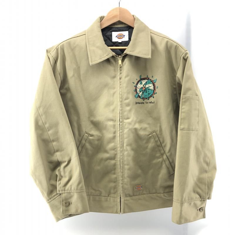 【中古】Dickies×Hirotton×ムラサキスポーツ ジップアップ アイゼンハワージャケット ベージュ L　ディッキーズ[24]