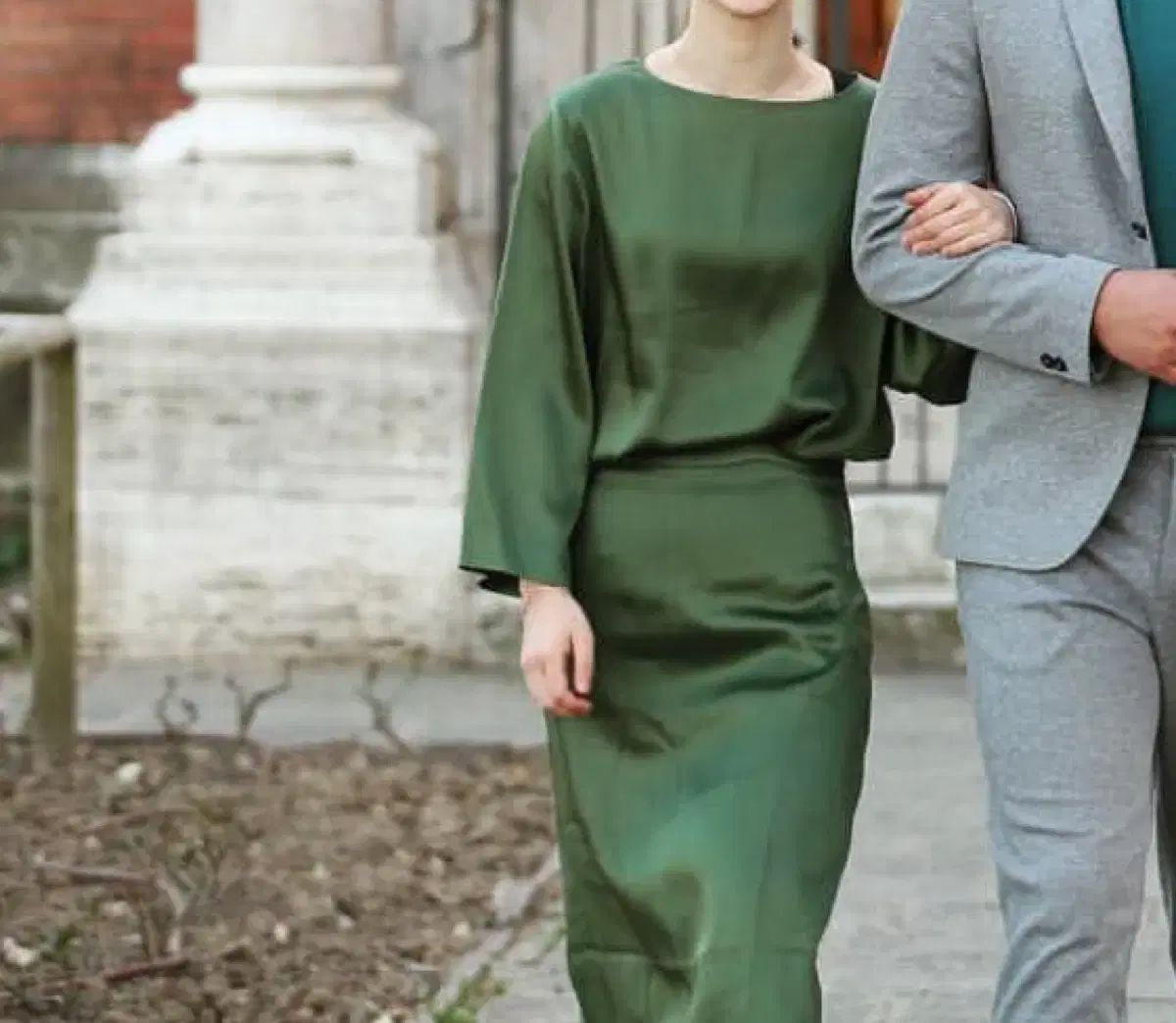 ラバンバ ラム セットイン ブラウス スカート セットアップ グリーン