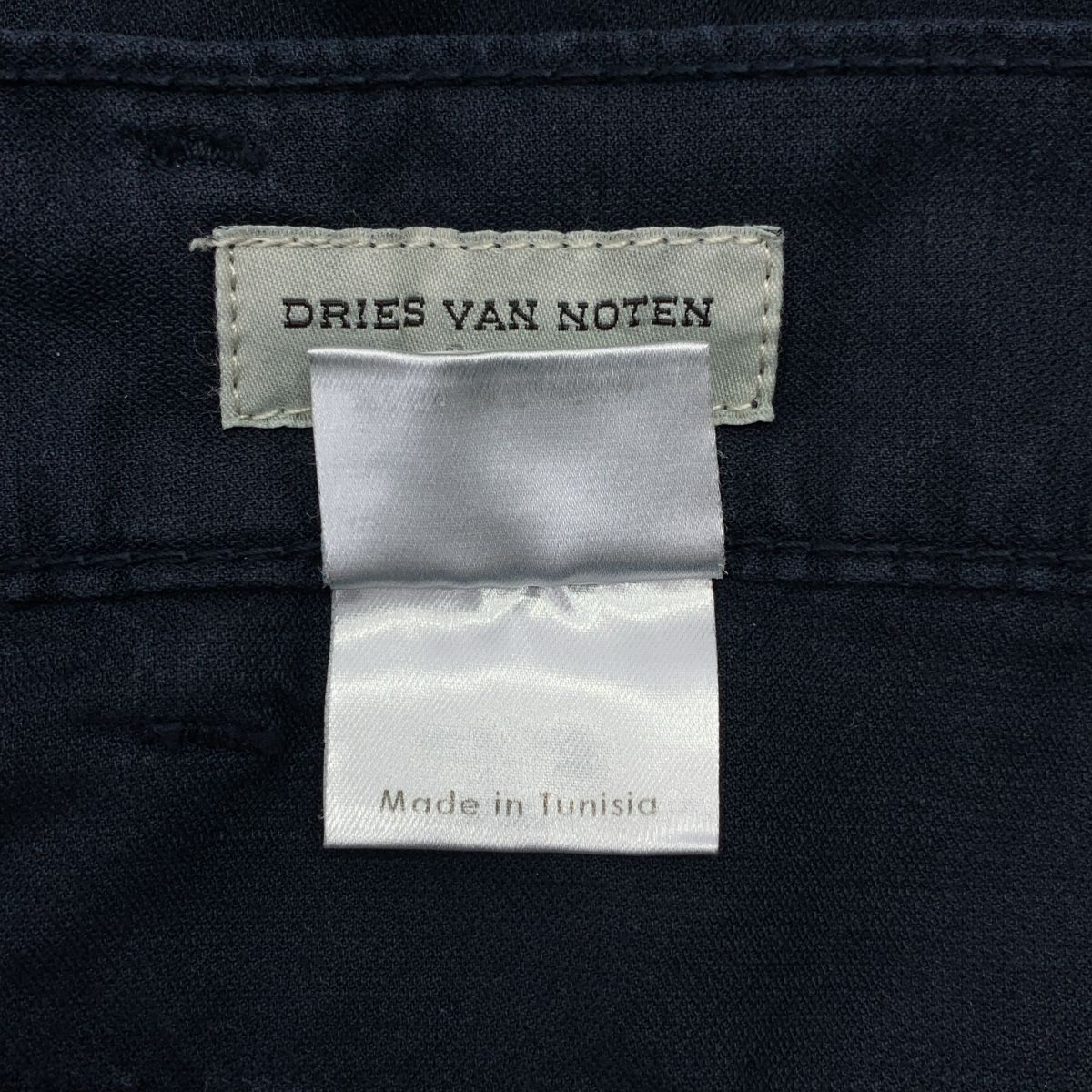 DRIES VAN NOTEN ドリスヴァンノッテン コットン リネン ワイドパンツ 34 ネイビー レディース DECORATOM_COM_BR