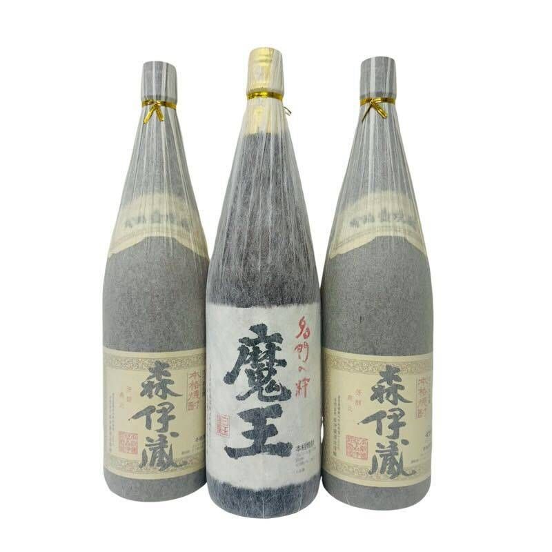 焼酎 3本セット 村尾 森伊蔵 1800ml 25度 和紙破れあり 【新品