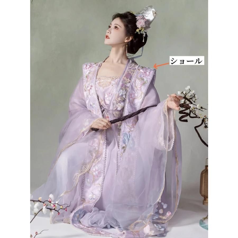 中華漢服 5点セット 羽織 ショール追加可 中華古代服装 レディース 漢服 中華コスプレ衣装 刺繍 ハロウィン コスプレ 唐装漢服 仙女 豪華 LLC-HASEGAWATOSO_COM