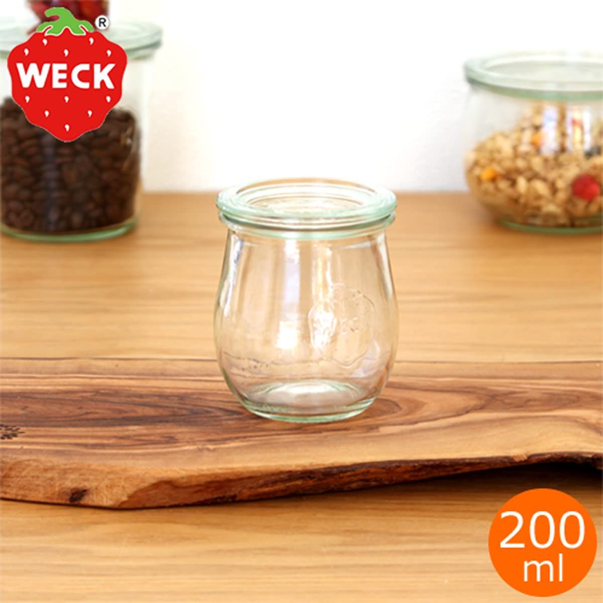 WECK キャニスター ガラスキャニスター 保存容器 保存瓶 WE-762-12 Tulip Shape 200ml 12個セット