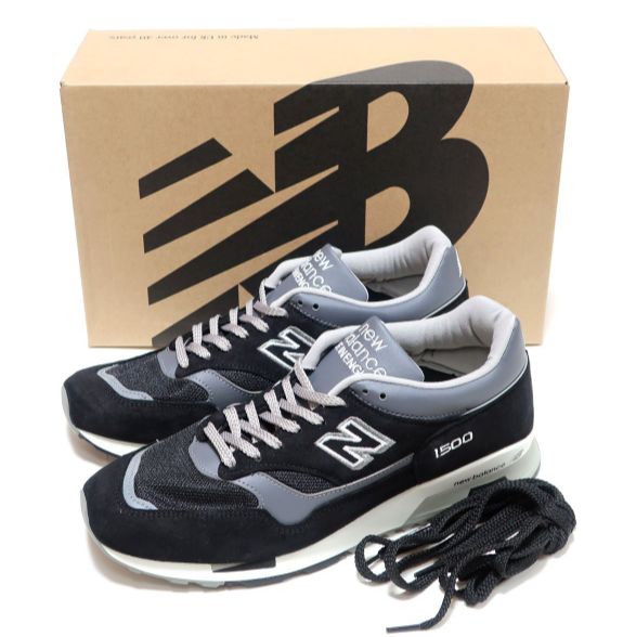 グレーの靴紐無し NEW BALANCE U1500PBK 26cm MADE IN UK BLACK|GRAY SUEDE ニューバランス1500 ブラック 黒 イギリス製 35周年記念モデル