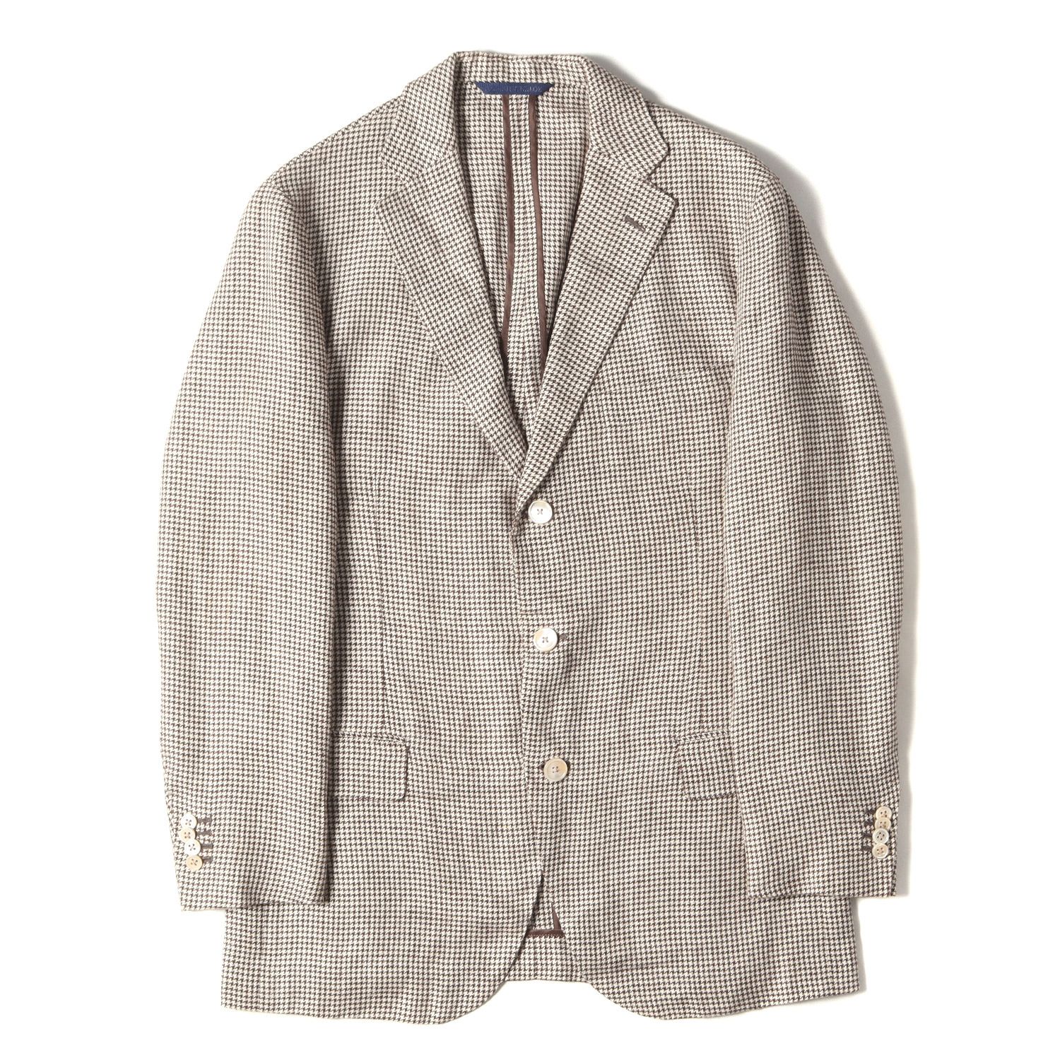 belvest テーラードジャケット50サイズ 千鳥柄 アンコン コットン