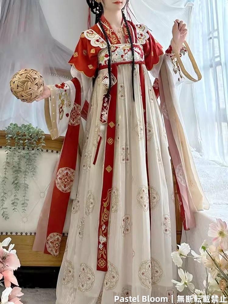 2025 豪華刺繍 漢服 かんふく 古風衣装 レトロ風 中華ロリータ コスプレ ワンピース 唐装 仙女服 中華風 美しい刺繍 仮装 撮影 学園祭 文化祭 人気キャラ ハロウィン HF-068
