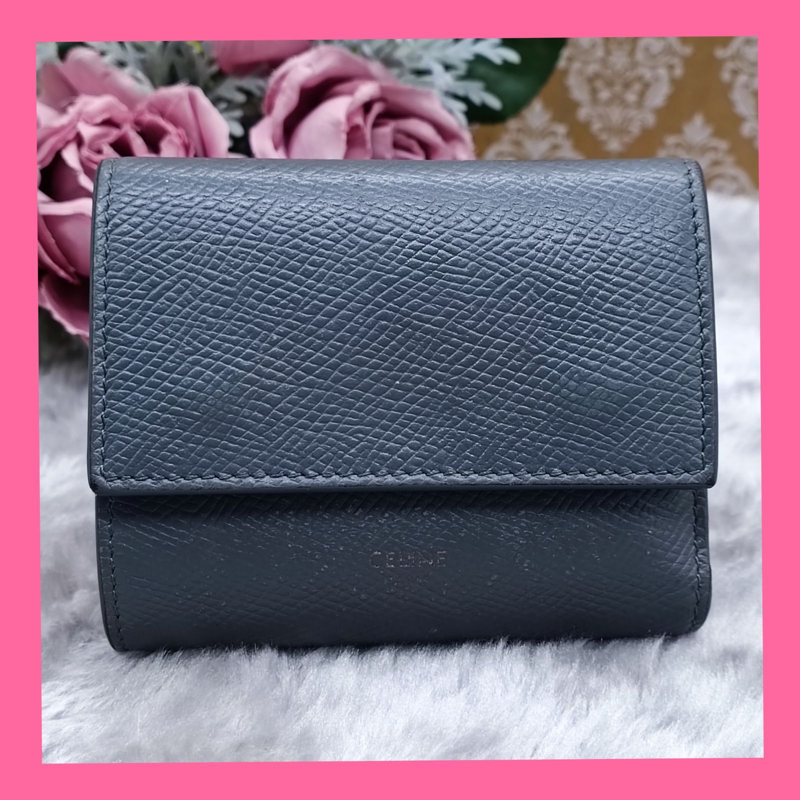 CELINE 》 セリーヌ スモールトリフォールドウォレット グレインド 