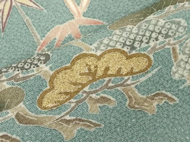 平和屋着物○訪問着 手描き 駒刺繍 松竹梅風景文 暈し染め 正絹