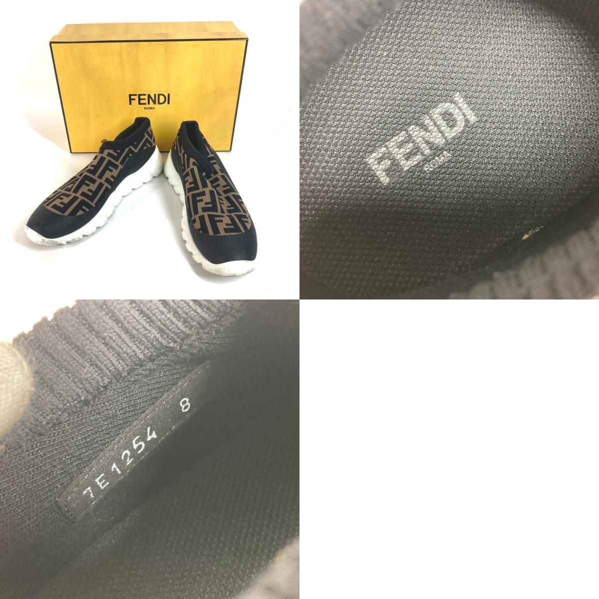 FENDI フェンディ スニーカー ズッカ スリッポン 7E1254 キャンバス 
